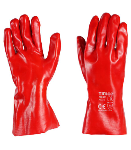 Red PVC glove